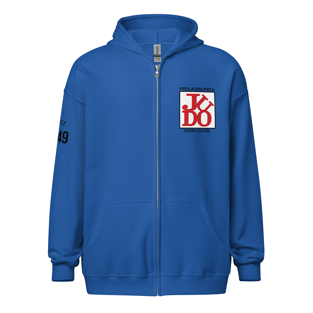 Philadelphia Judo Club Zip Hoodie Royal Blue-front