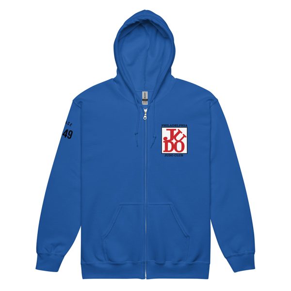 Philadelphia Judo Club Zip Hoodie Royal Blue hood up