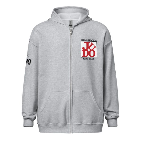 Philadelphia Judo Club – Zip Hoodie Grey - Image 6