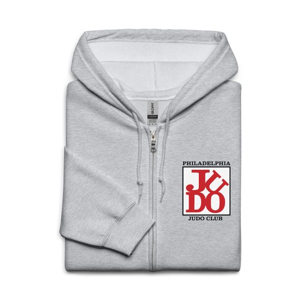 Philadelphia Judo Club – Zip Hoodie Grey - Image 3