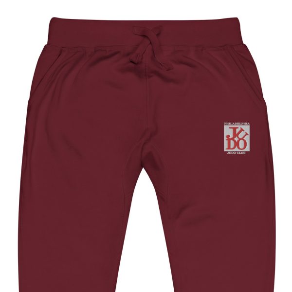 Philadelphia judo club - fleece sweatpants maroon close