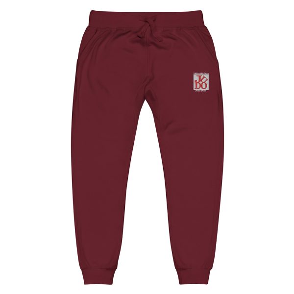 Philadelphia judo club - fleece sweatpants maroon front